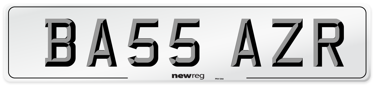 BA55 AZR Number Plate from New Reg